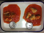 50 κονσερβοποιημένα ψάρια σαρδελλών Χ 155g στη σάλτσα ντοματών με το καυτό τσίλι