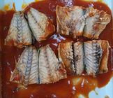 Κονσερβοποιημένα σκουμπρί ψάρια συσκευασίας κασσίτερου στην πιστοποίηση FDA HACCP σάλτσας ντοματών