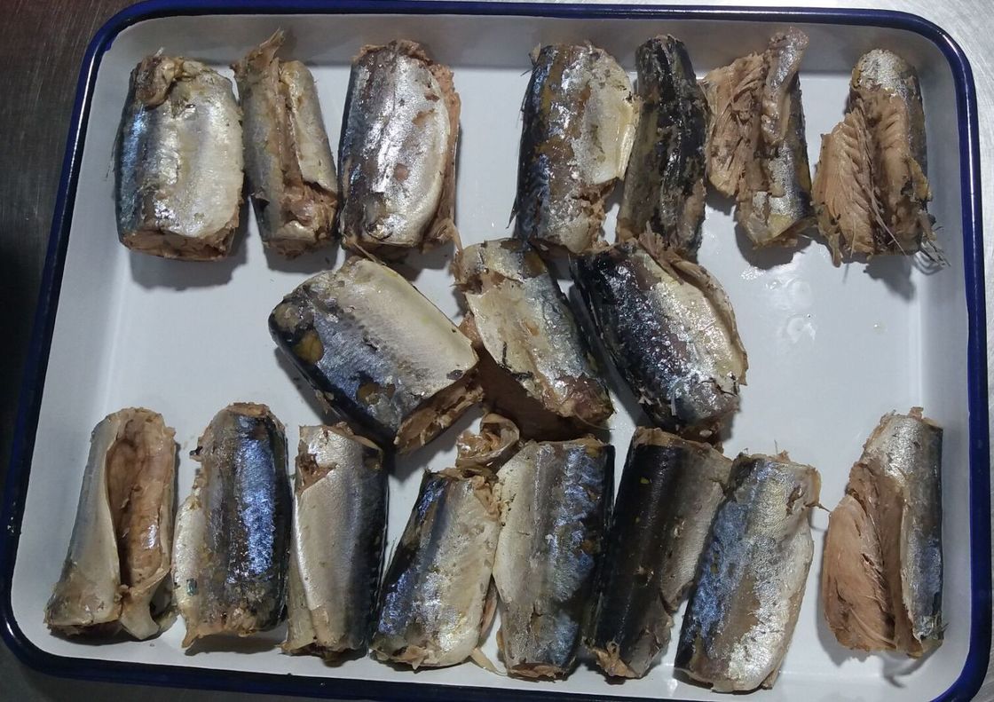 155g τα κονσερβοποιημένα ψάρια σκουμπριών στην άλμη κονσερβοποίησαν τα θαλασσινά στο νερό