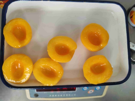 Γλυκό φυσικό κονσερβοποιημένο κίτρινο ροδάκινο Φρούτα νόστιμα Αποθήκευση σε θερμοκρασία δωματίου